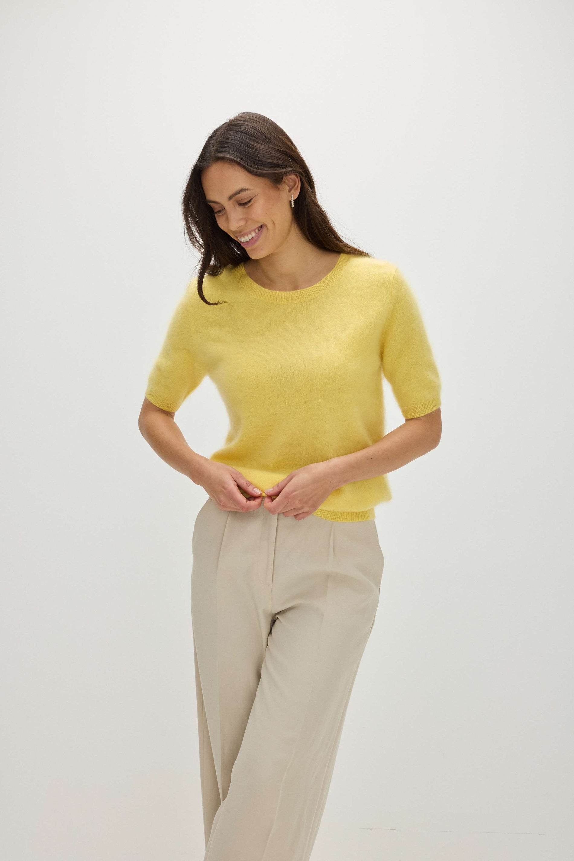 Davida Brushed Oversized T-Shirt Sweaters Citrus