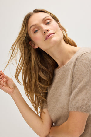 Brushed Oversized T-Shirt - Mink