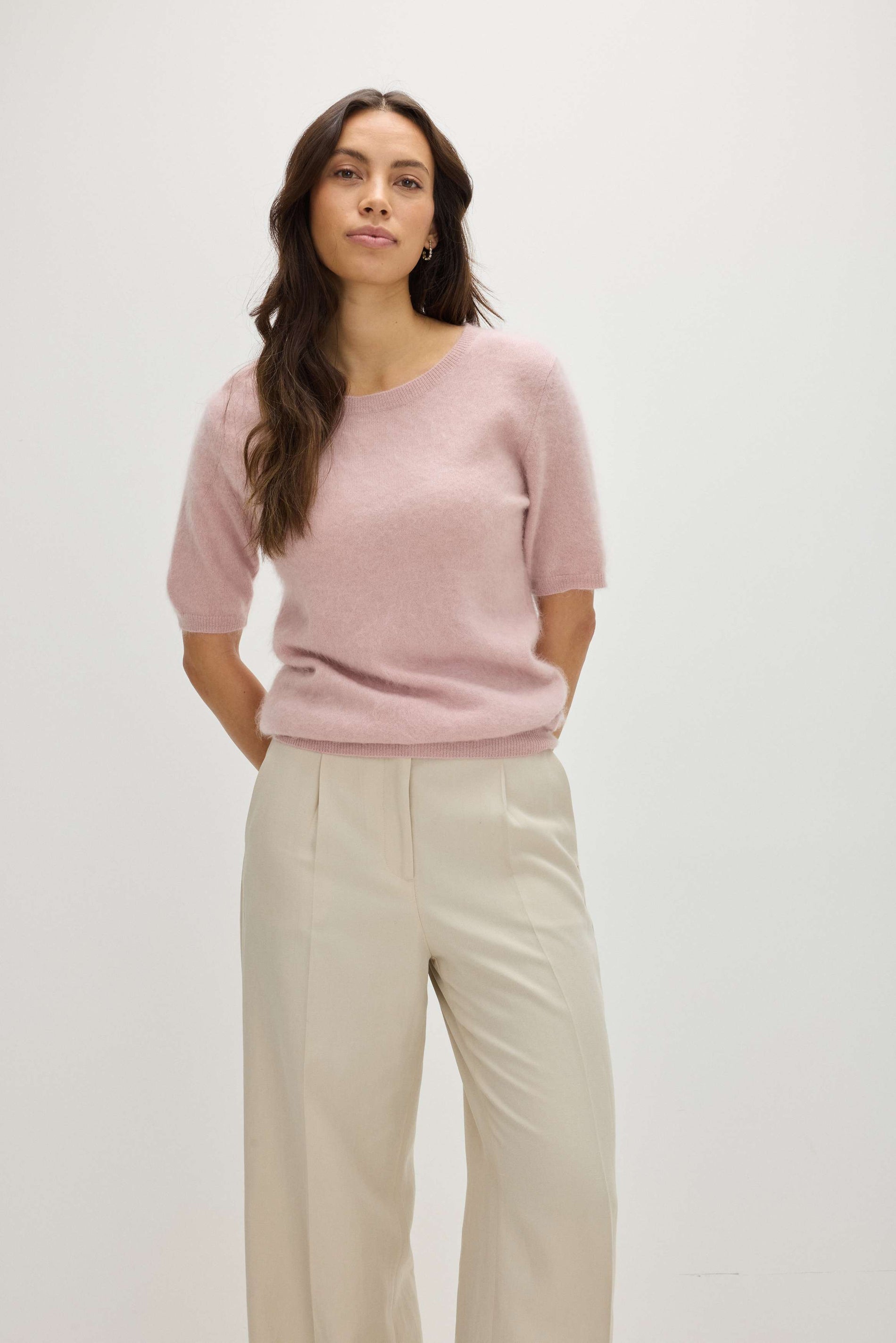 Davida Brushed Oversized T-Shirt Sweaters Pink