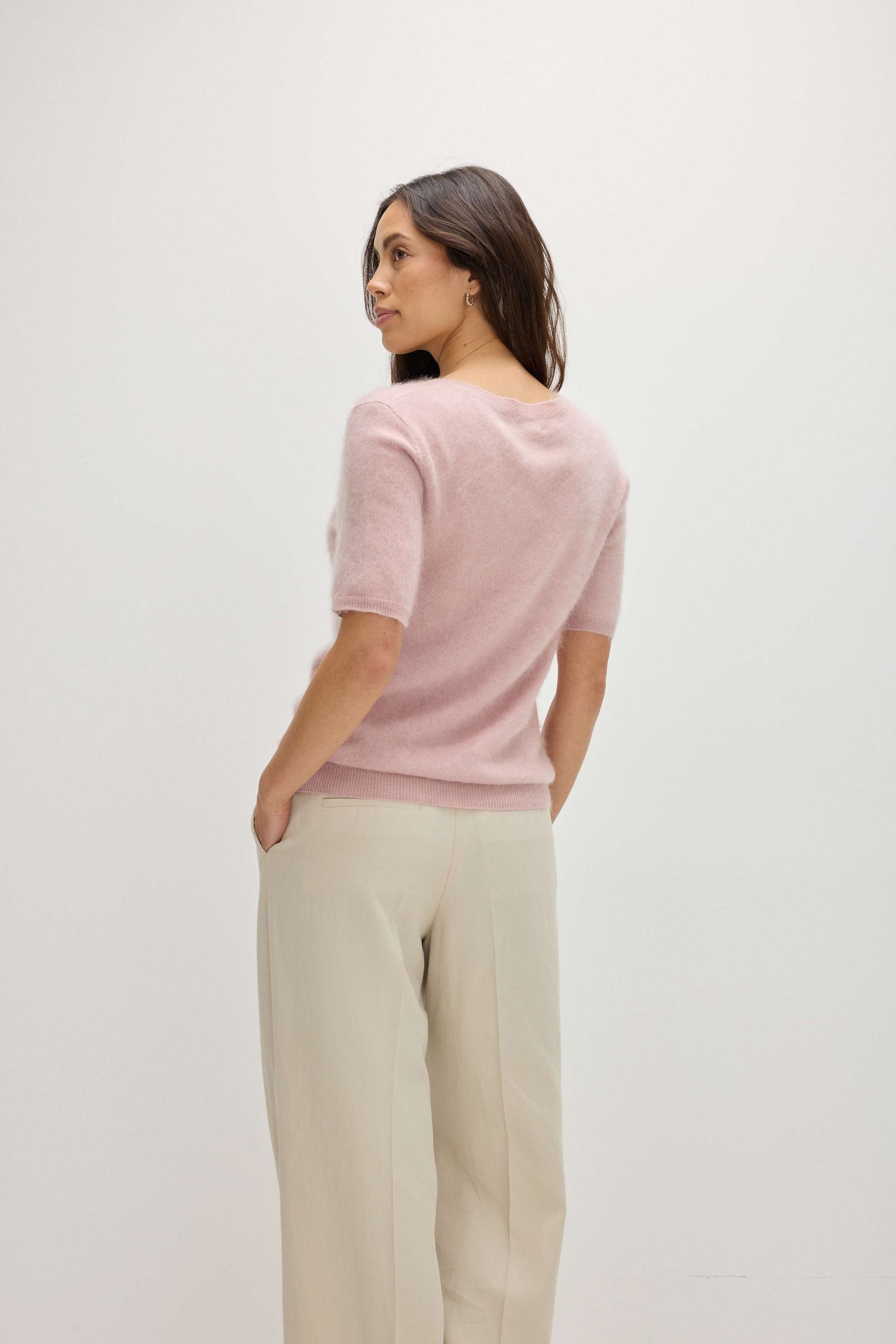 Davida Brushed Oversized T-Shirt Sweaters Pink