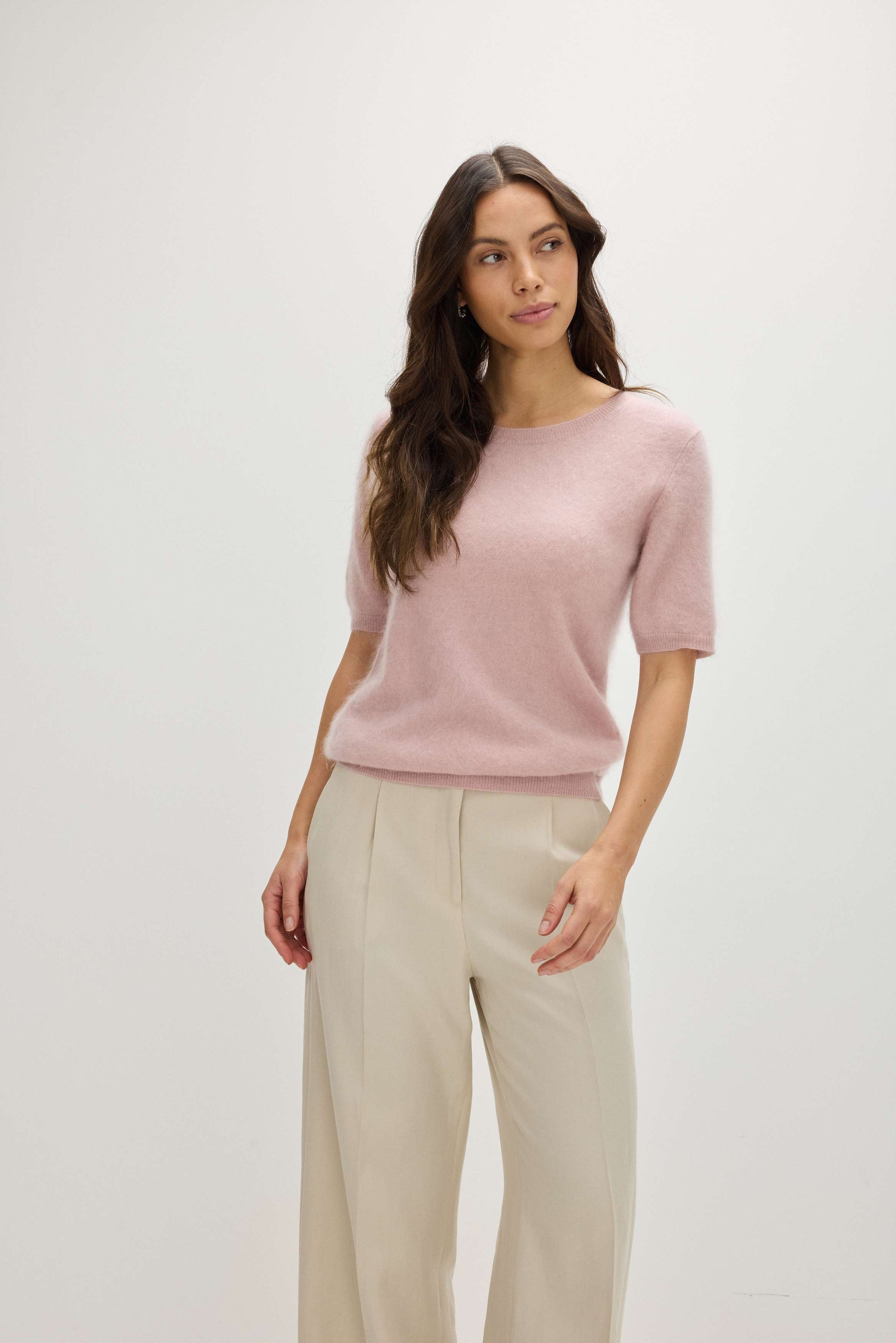 Davida Brushed Oversized T-Shirt Sweaters Pink