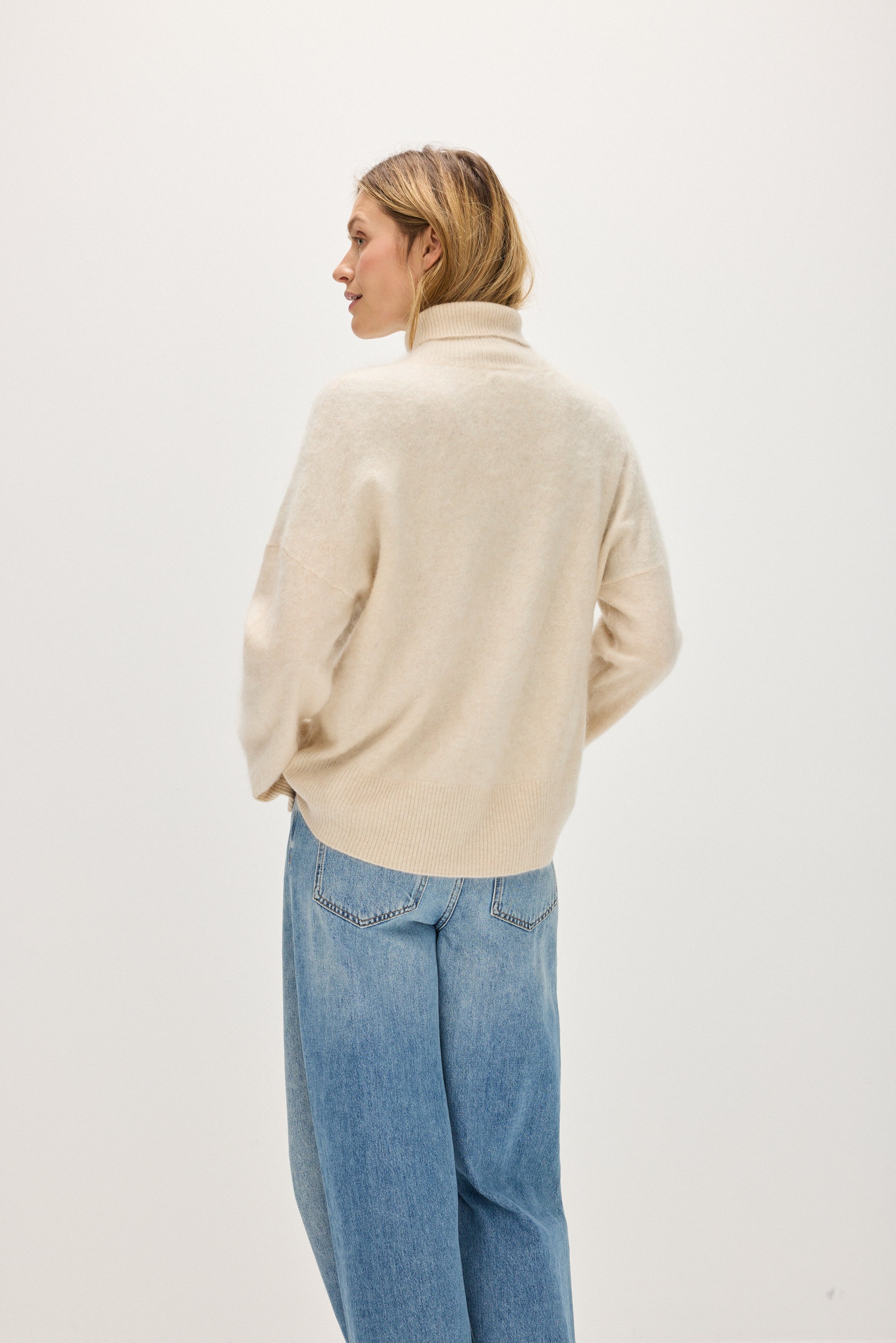 Davida Brushed Roll Neck Sweater Sweaters Light Beige