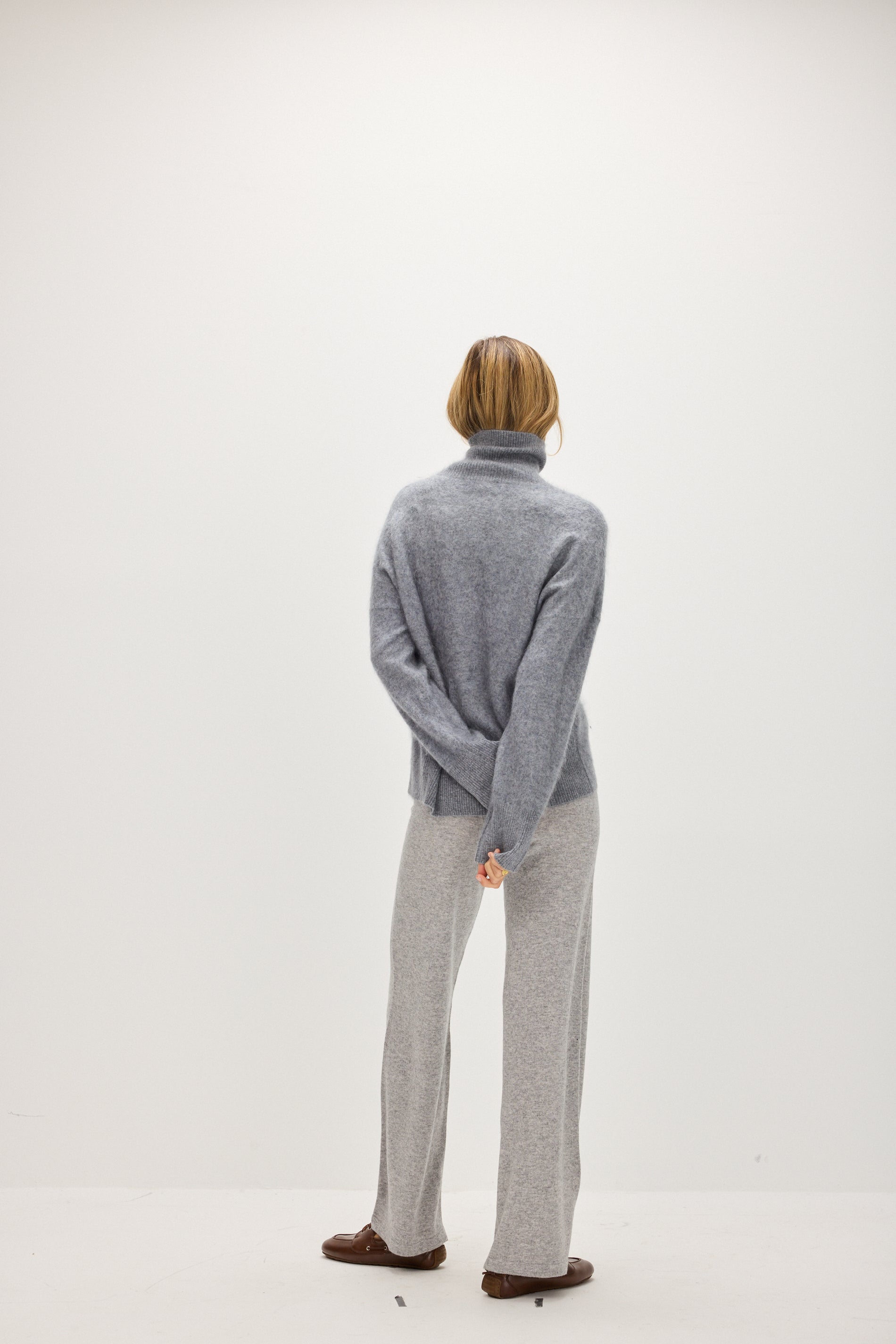Davida Brushed Roll Neck Sweater Sweaters Light Grey