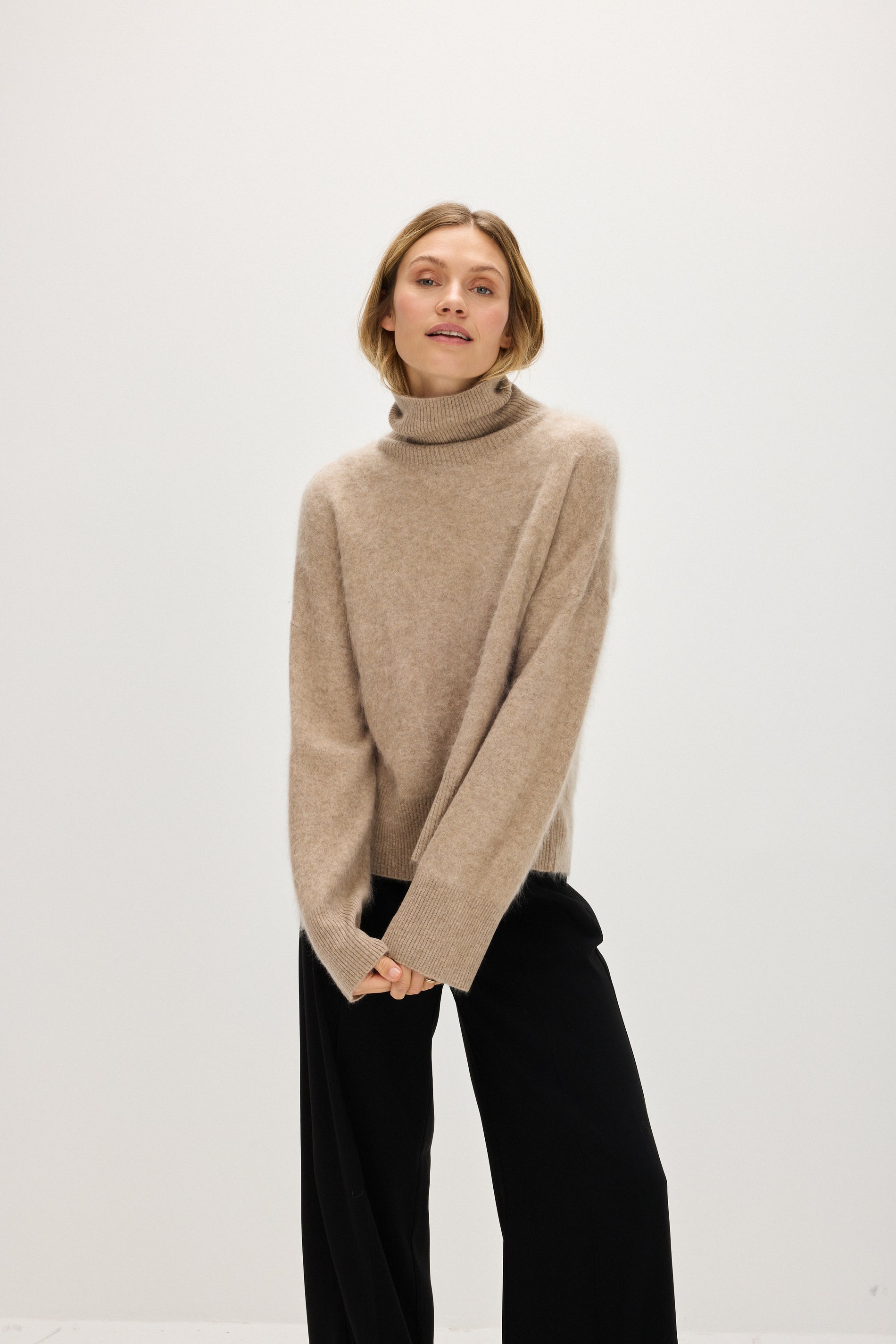 Davida Brushed Roll Neck Sweater Sweaters Mink