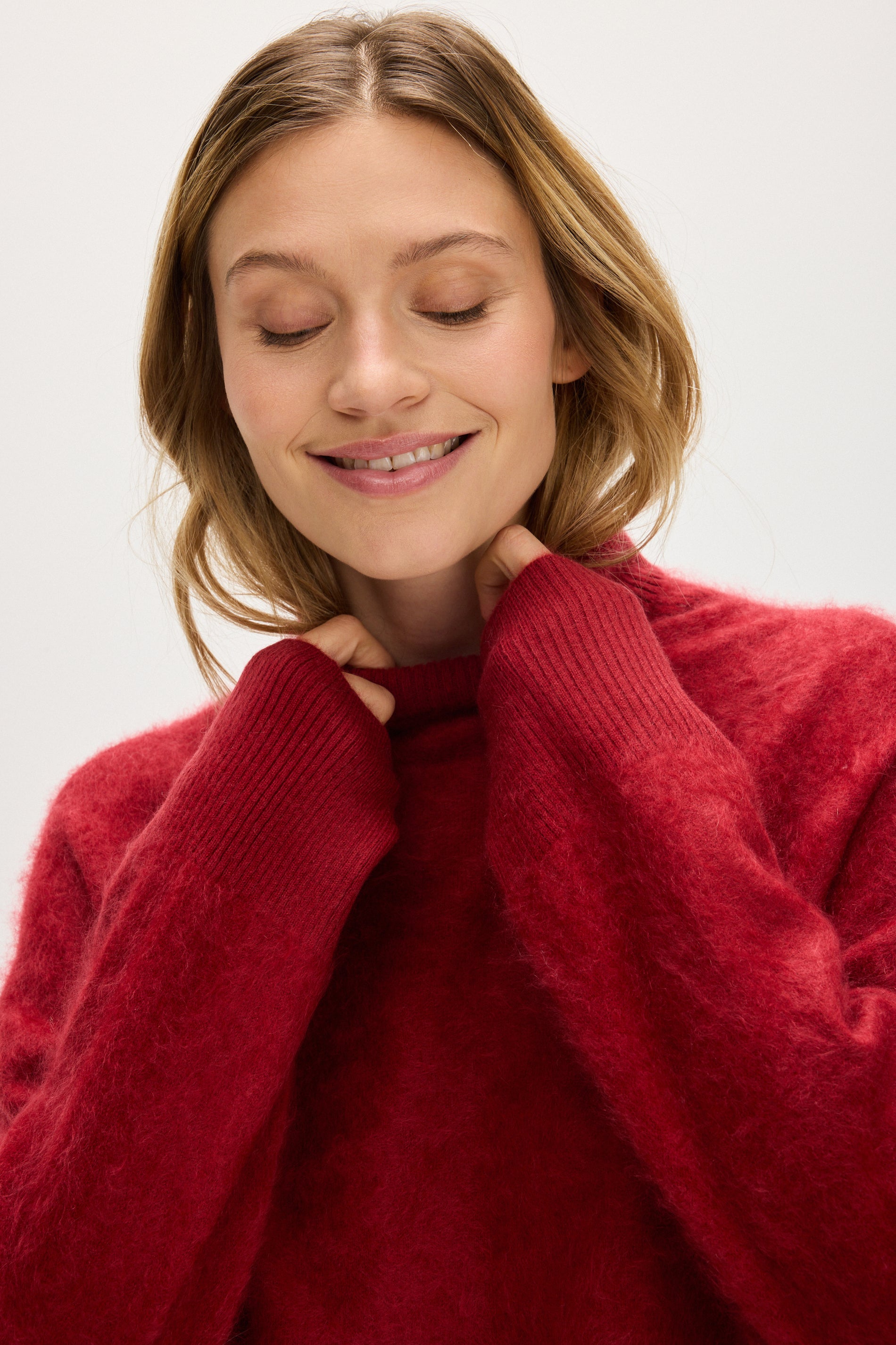 Davida Brushed Roll Neck Sweater Sweaters Mulberry Red