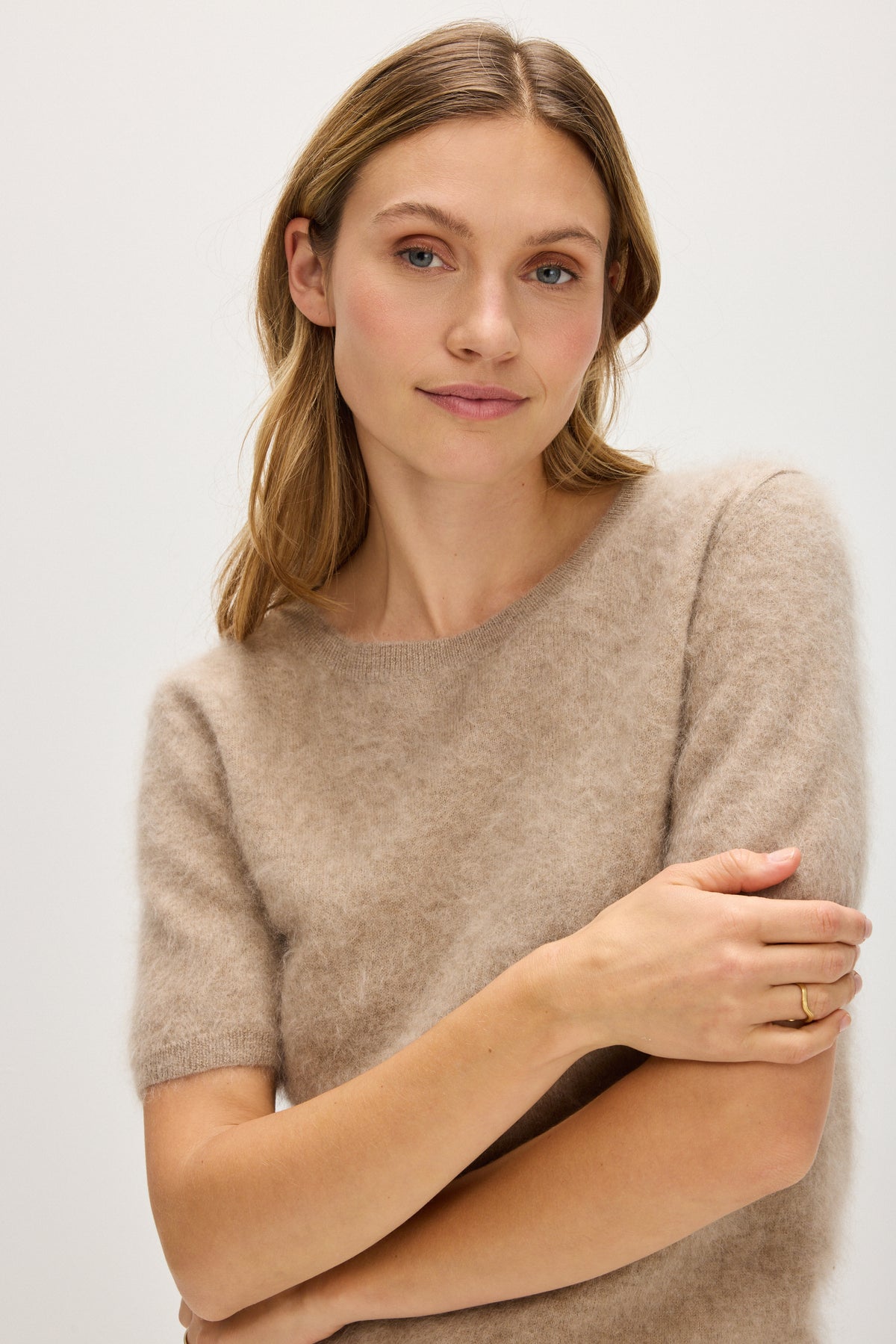 Davida Brushed T-Shirt Oversized Sweaters Mink