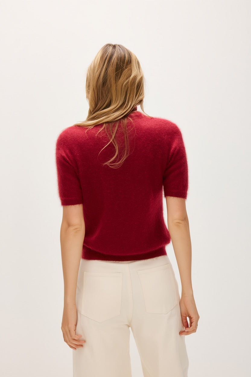 Davida Brushed Turtleneck T-Shirt Sweaters Mulberry Red