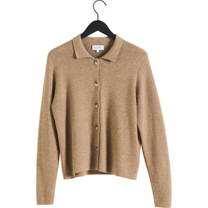 Buttoned Collar Cardigan - Mink