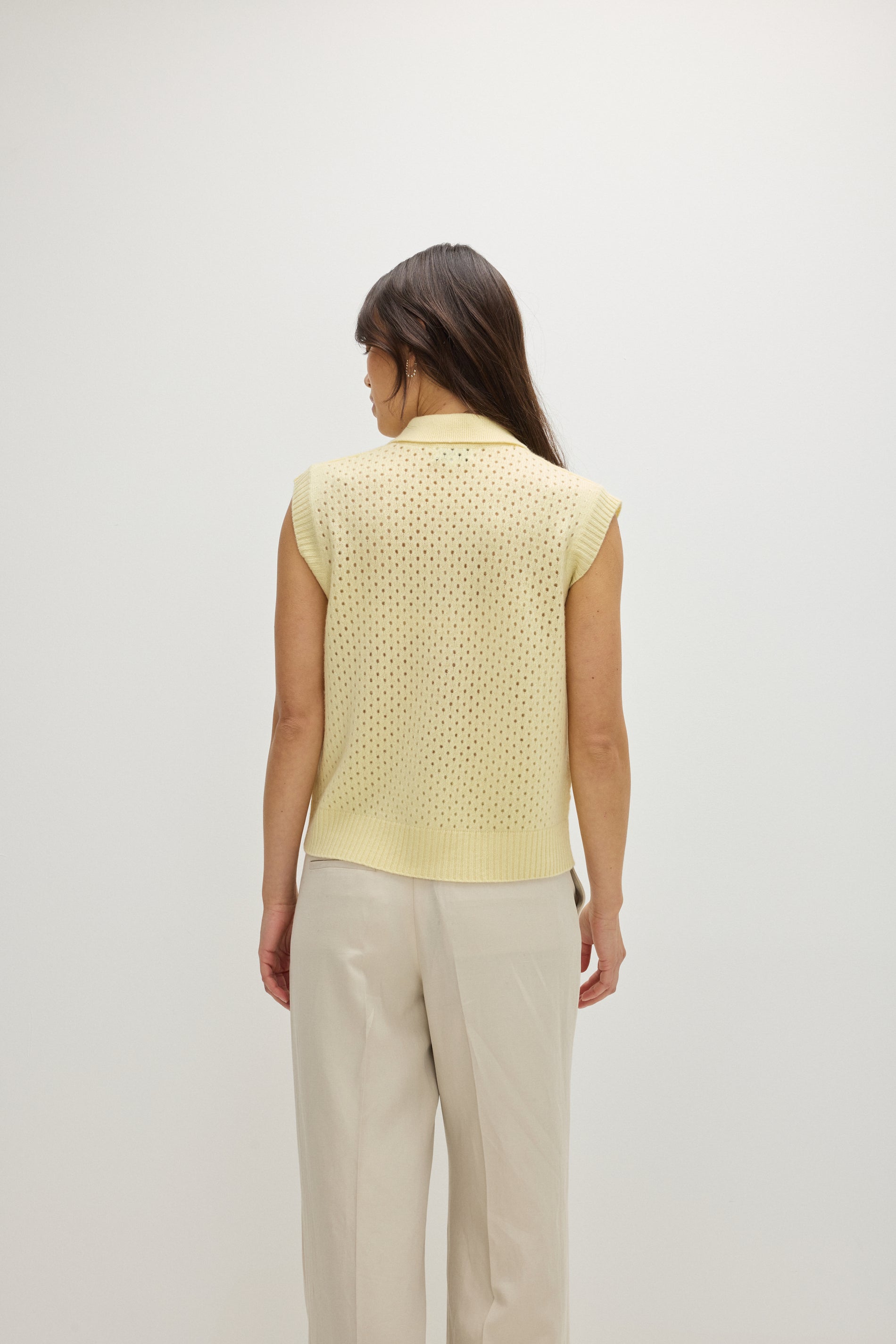 Davida Buttoned Mesh Vest Sweaters Citrus