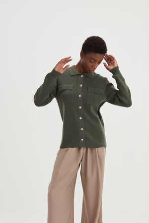 Buttoned Pocket Shirt - Army Green