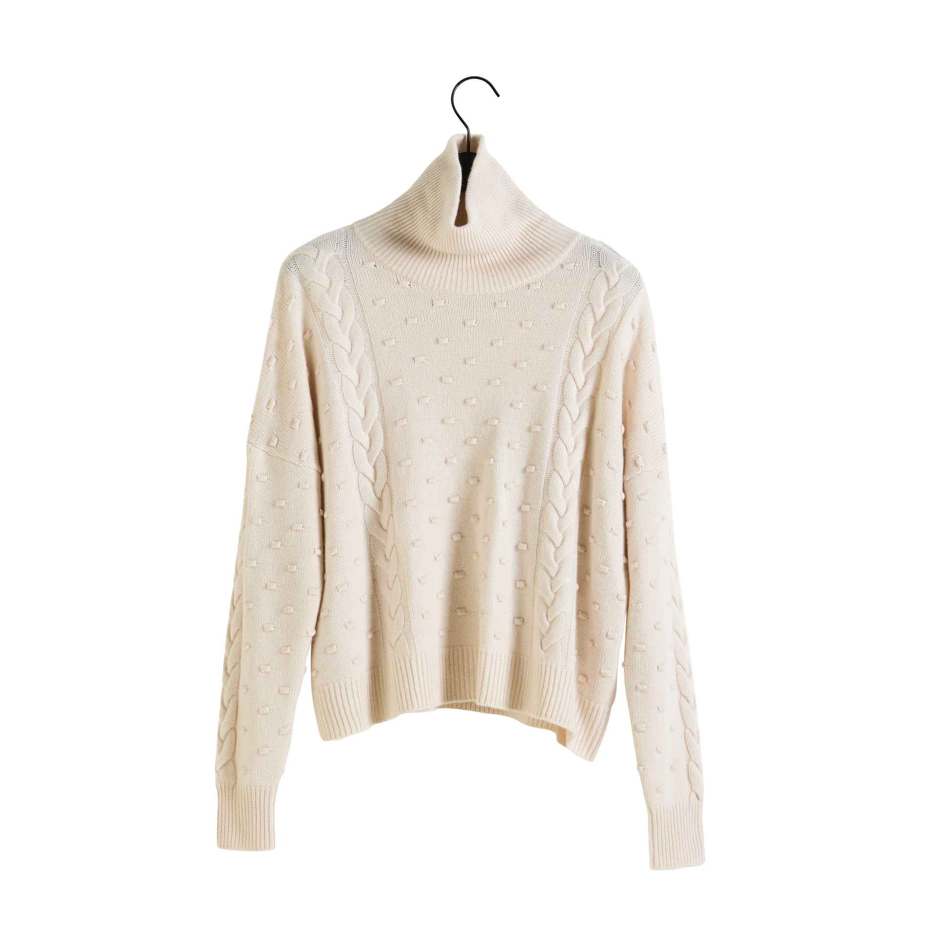 Davida Cable Dot Polo Sweater Sweaters White