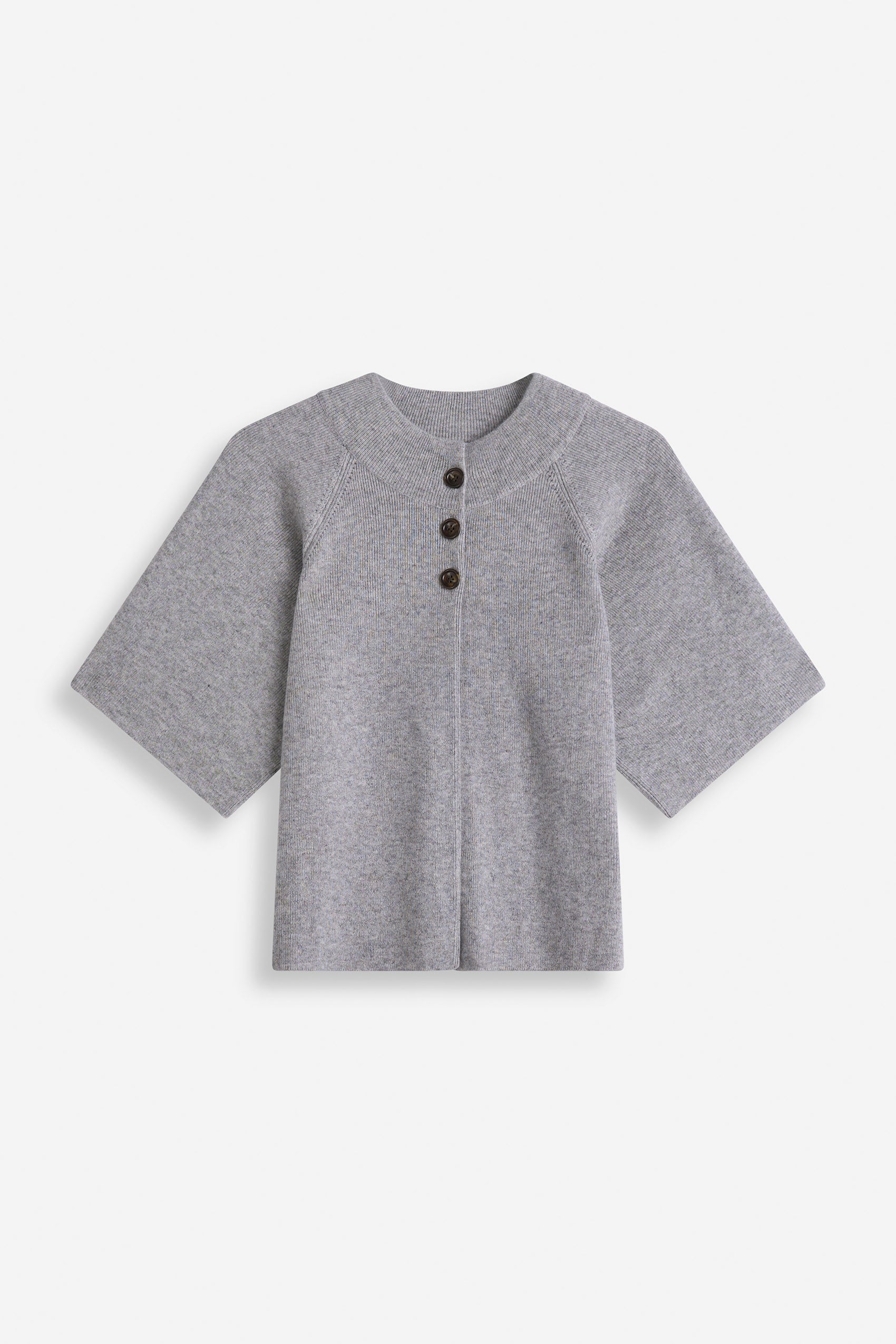 Davida Cardigan Raglan Short Sleeve Cardigans Light Grey
