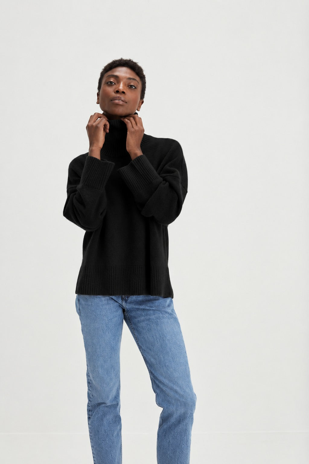Davida Chunky Roll Neck Sweater Sweaters Black