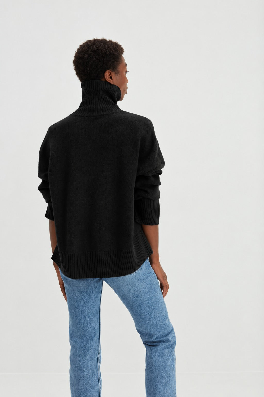 Davida Chunky Roll Neck Sweater Sweaters Black