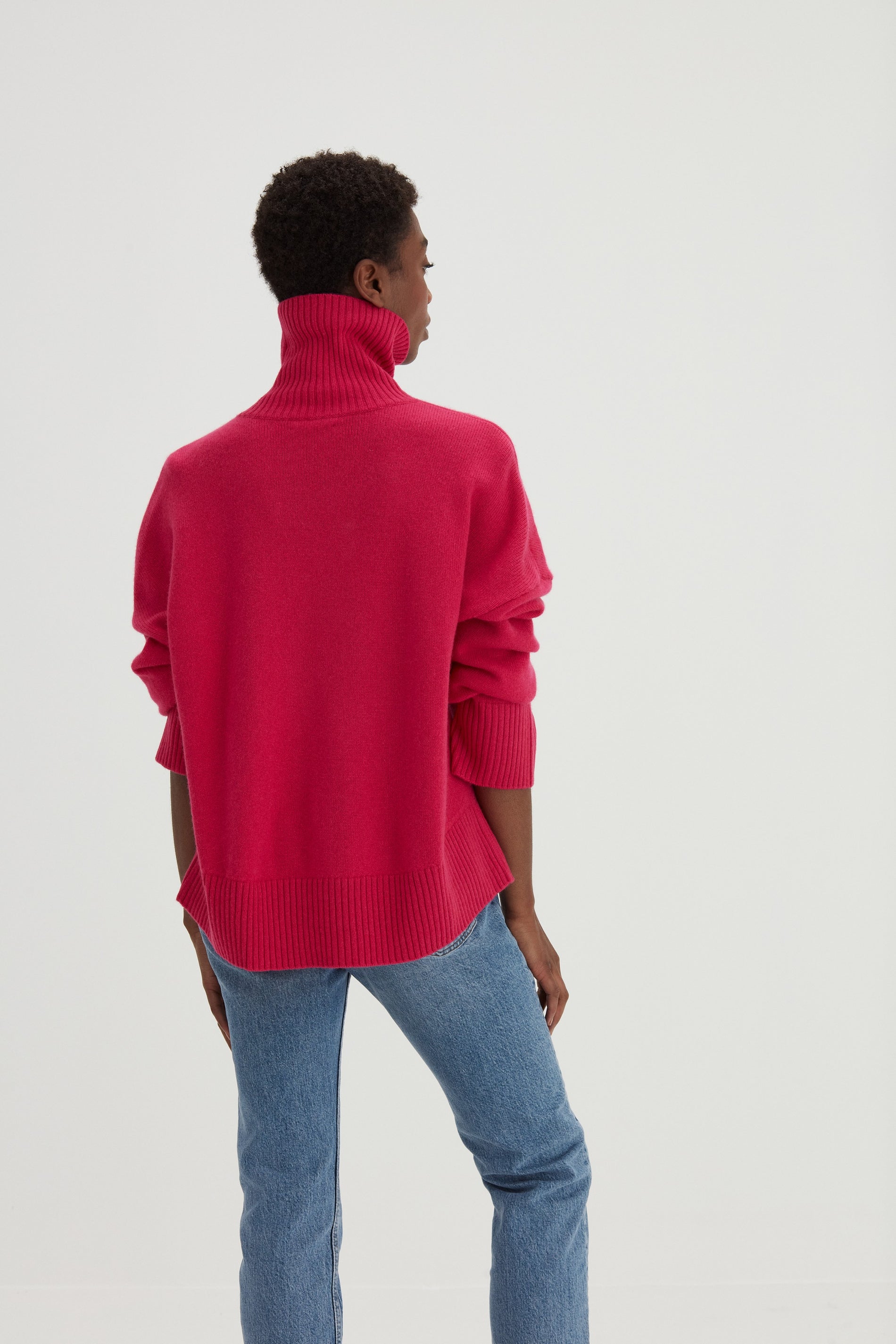 Davida Chunky Roll Neck Sweater Sweaters Fuchsia