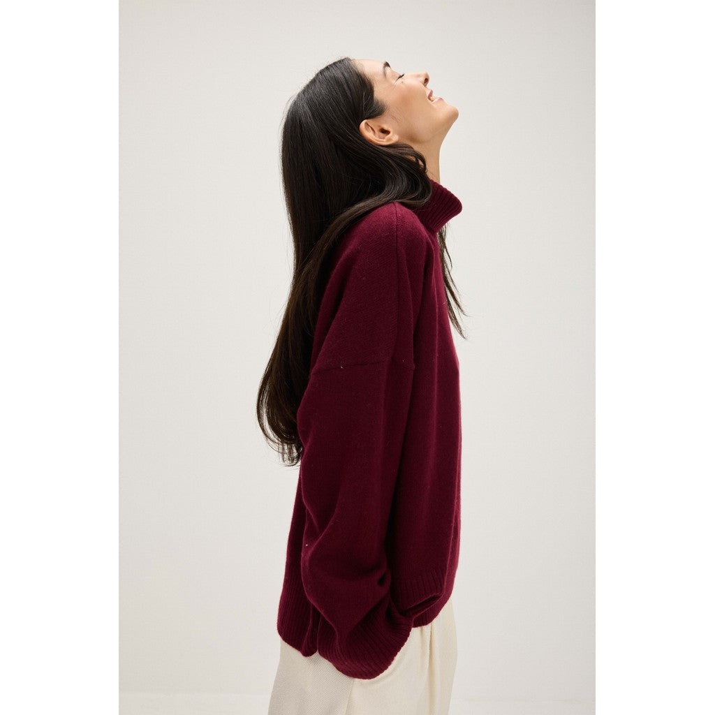 Davida Chunky Roll Neck Sweater Sweaters Mulberry Red