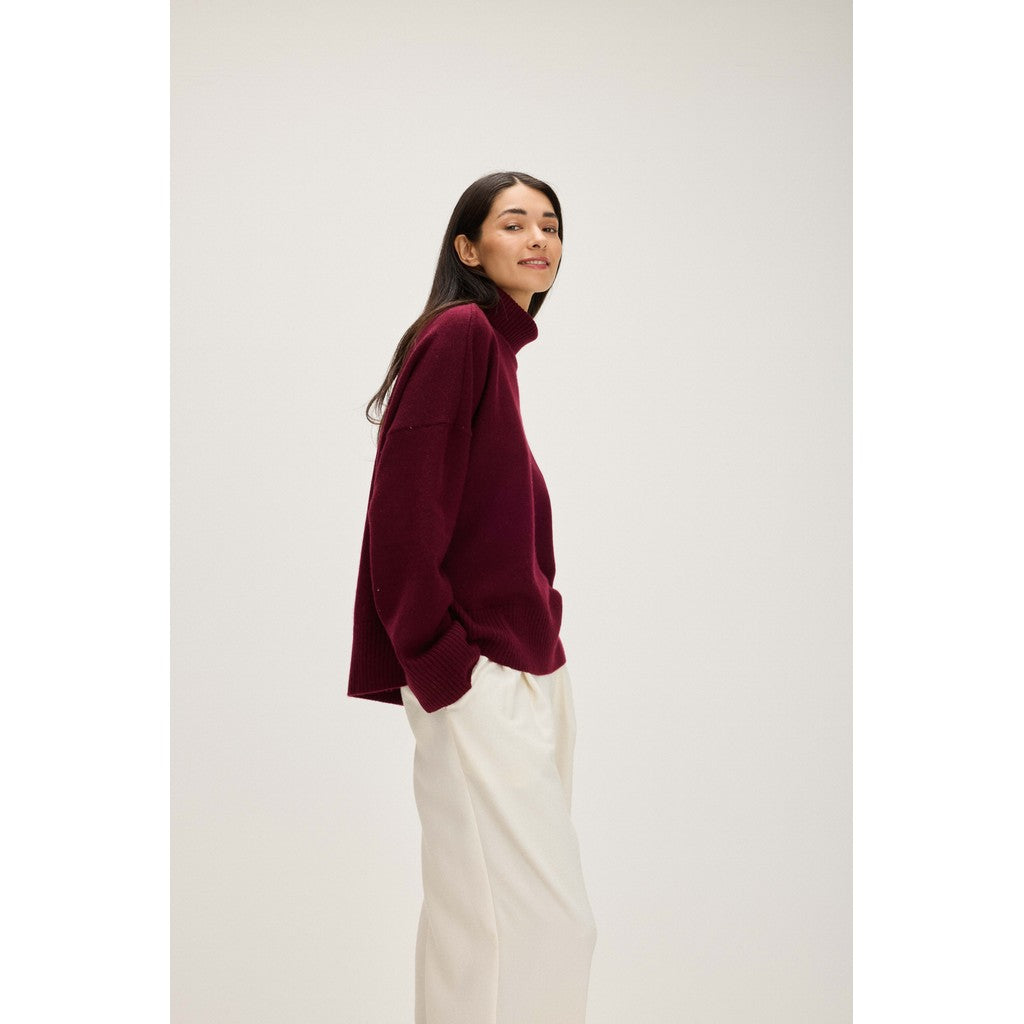 Davida Chunky Roll Neck Sweater Sweaters Mulberry Red