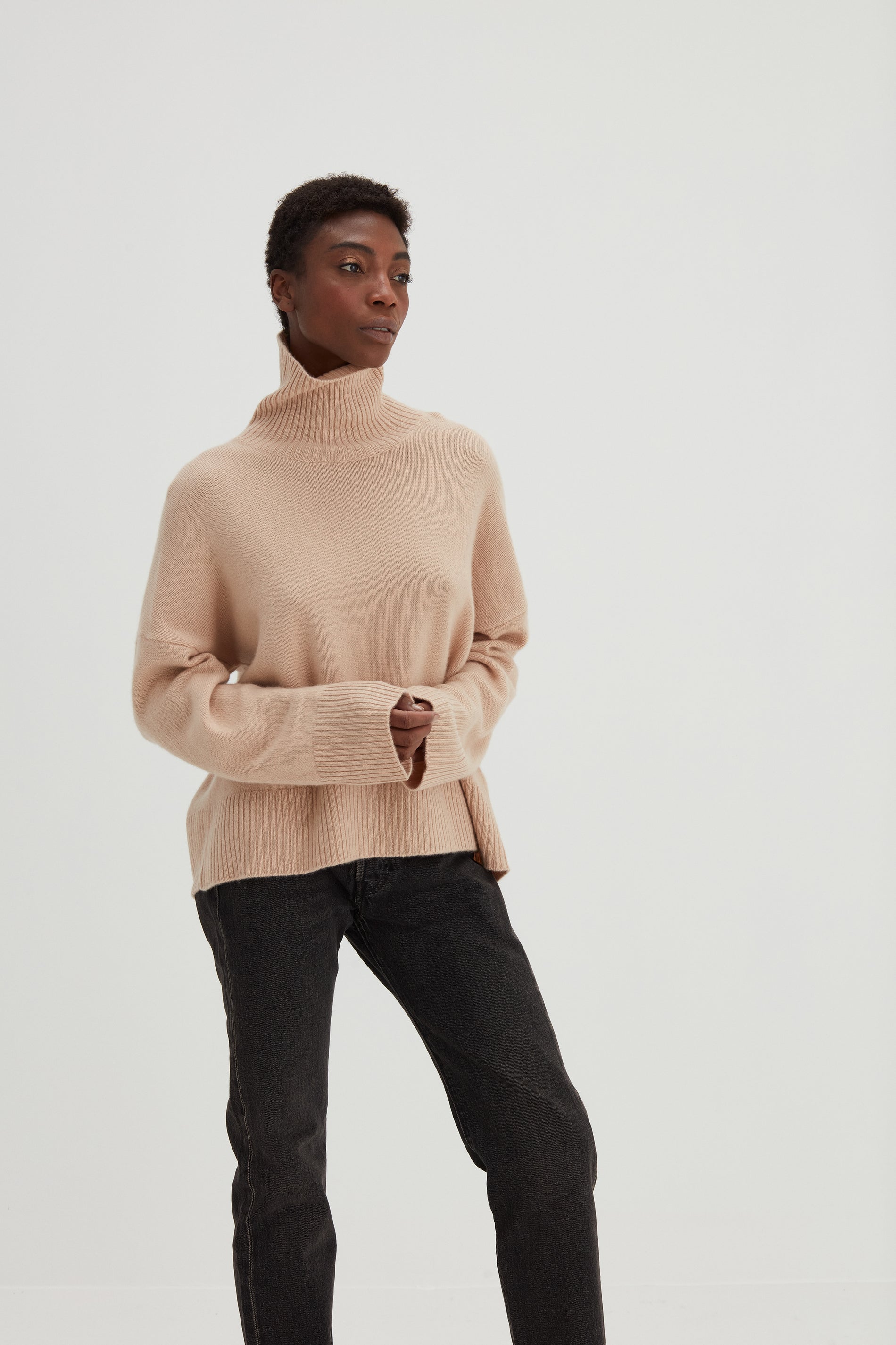 Davida Chunky Roll Neck Sweater Sweaters Wheat