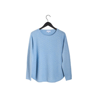 Curved Dotted Sweater - Blue Fog
