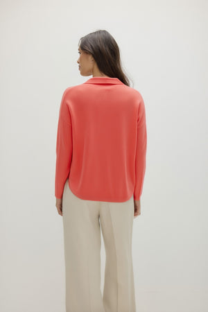 Curved Open Collar - Intense Coral