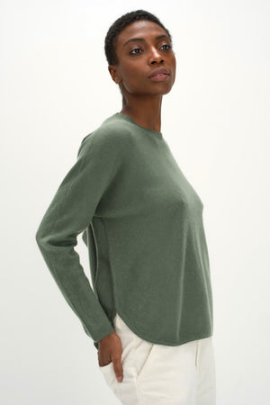 Curved Sweater - Army Green