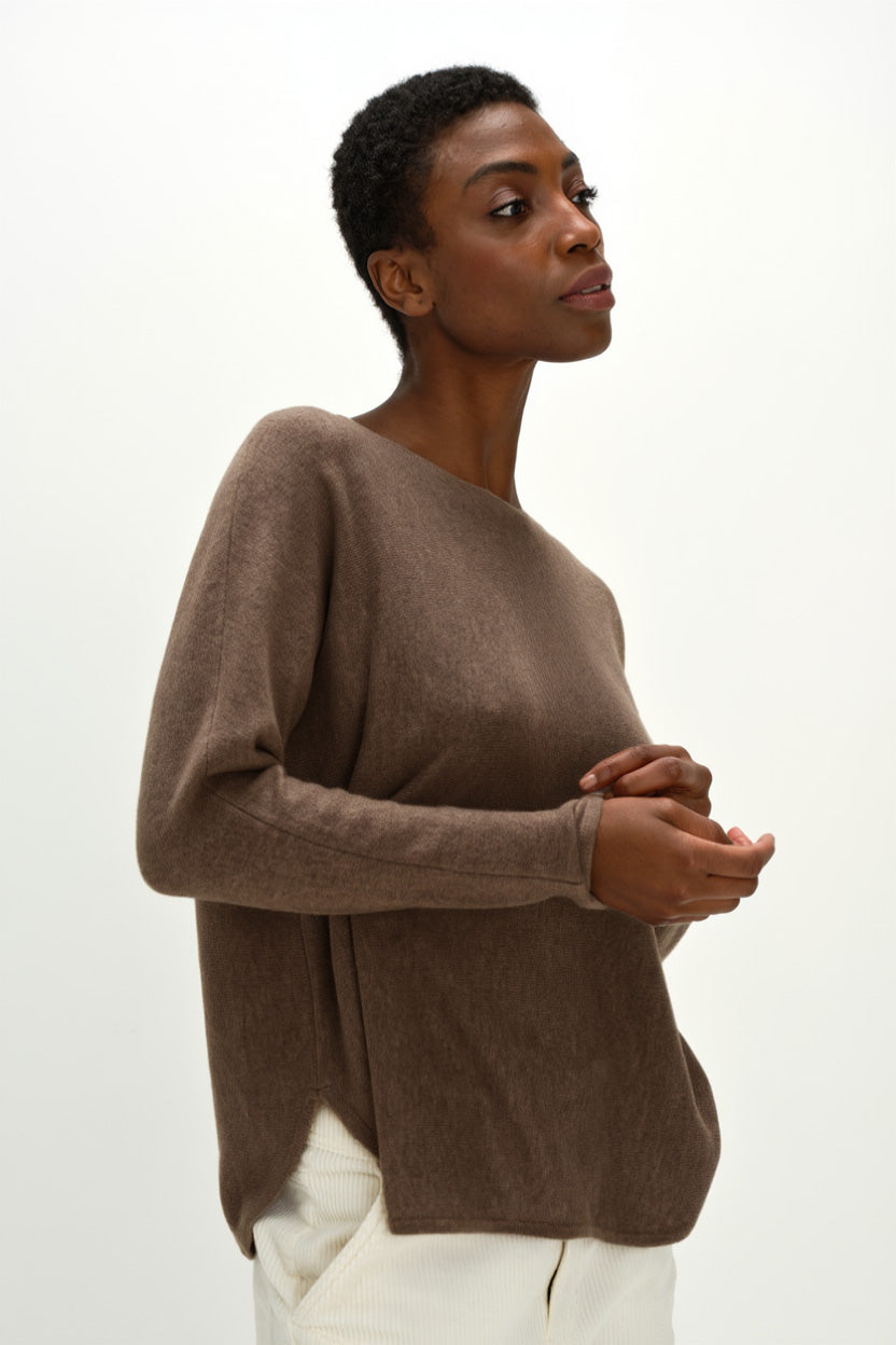 Davida Curved Sweater Sweaters Cacao