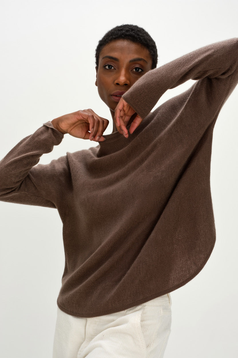 Davida Curved Sweater Sweaters Cacao