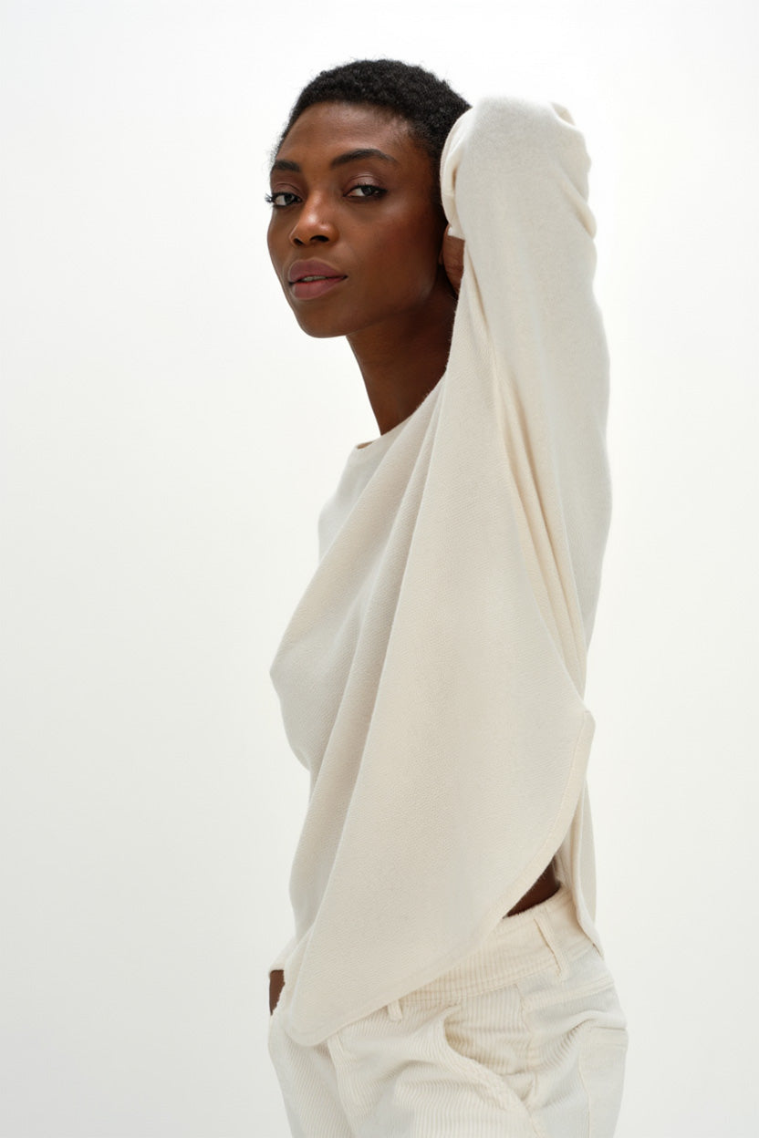 Davida Curved Sweater Sweaters White