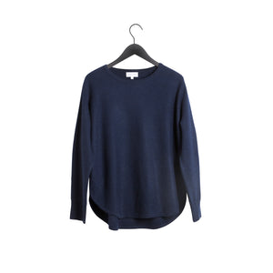 Curved Sweater Long - Navy