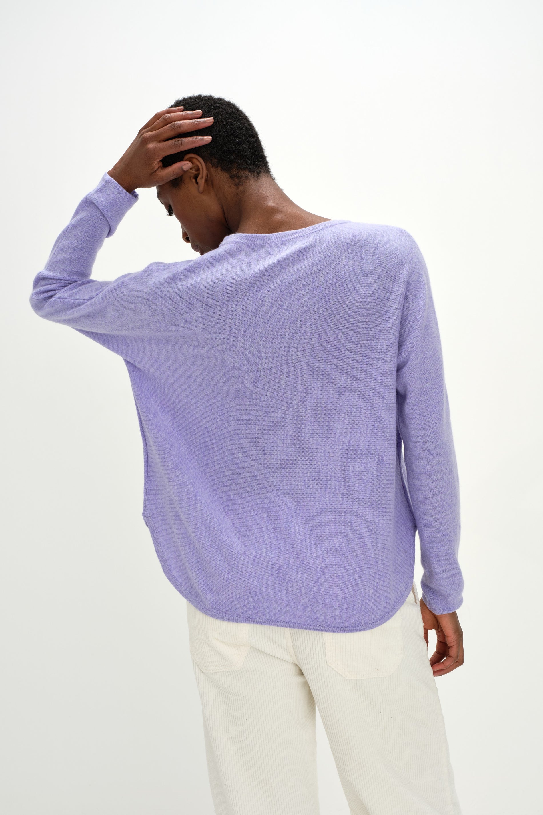 Davida Curved Sweater Sweaters Light Purple