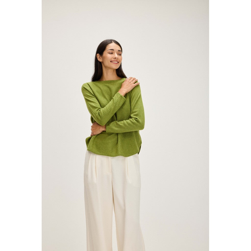 Davida Curved Sweater Sweaters Moss Green