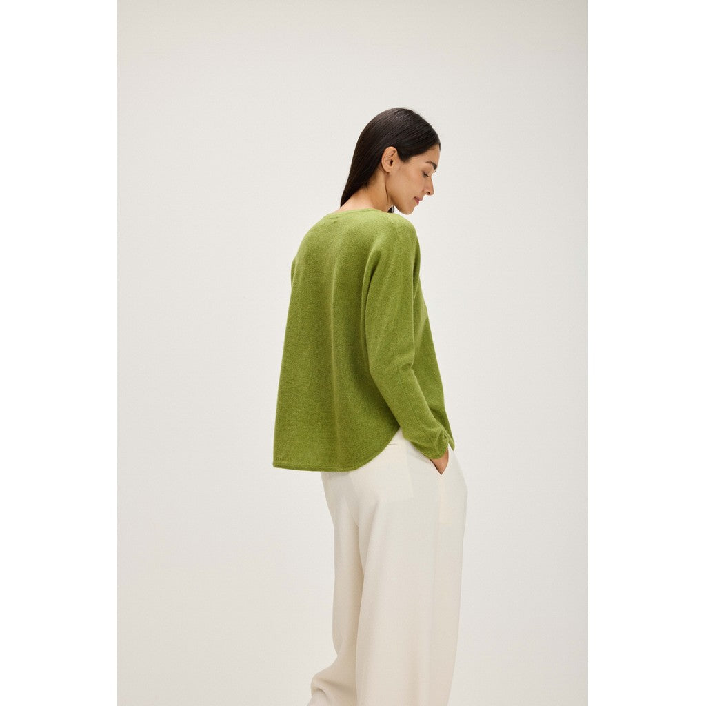 Davida Curved Sweater Sweaters Moss Green