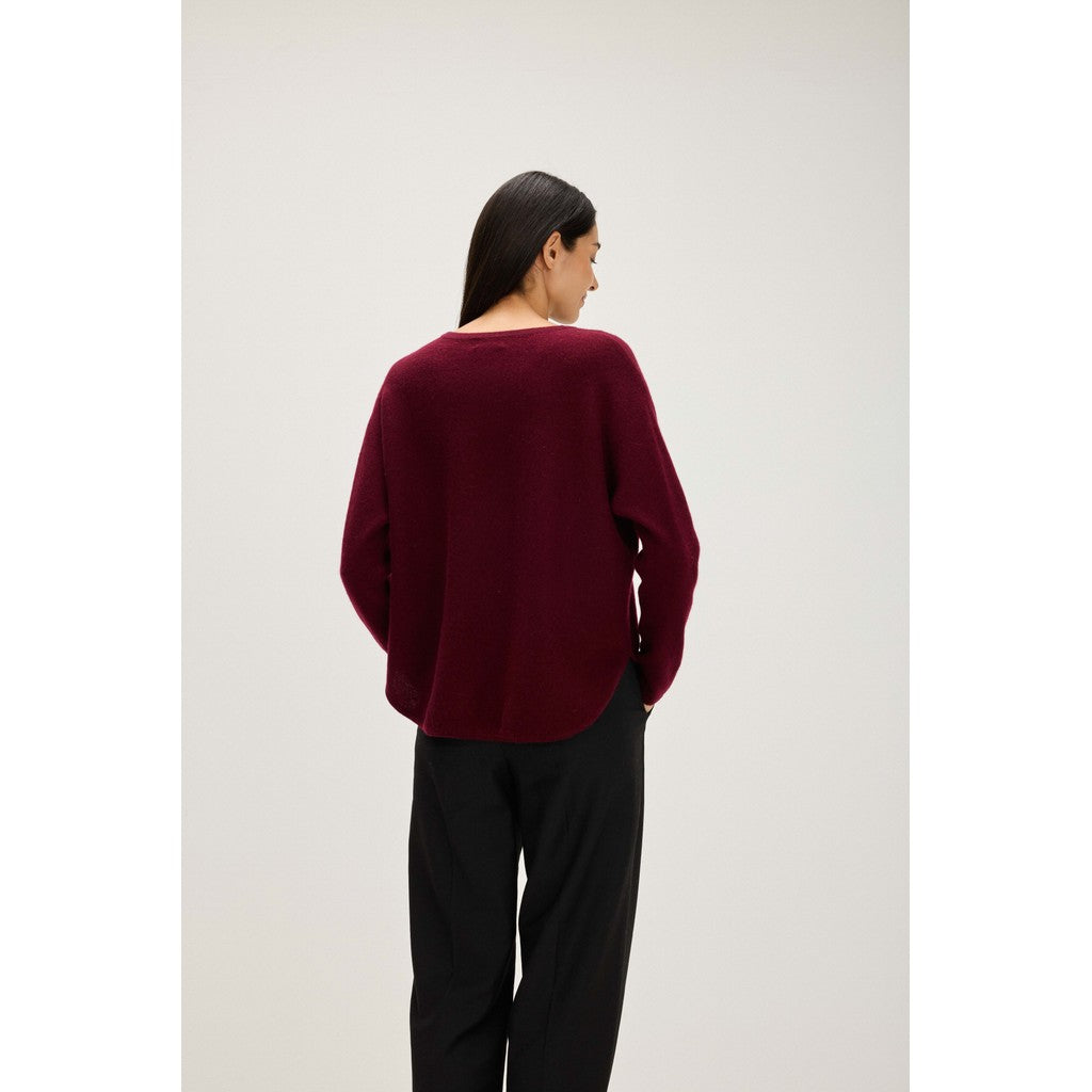 Davida Curved Sweater Sweaters Mulberry Red