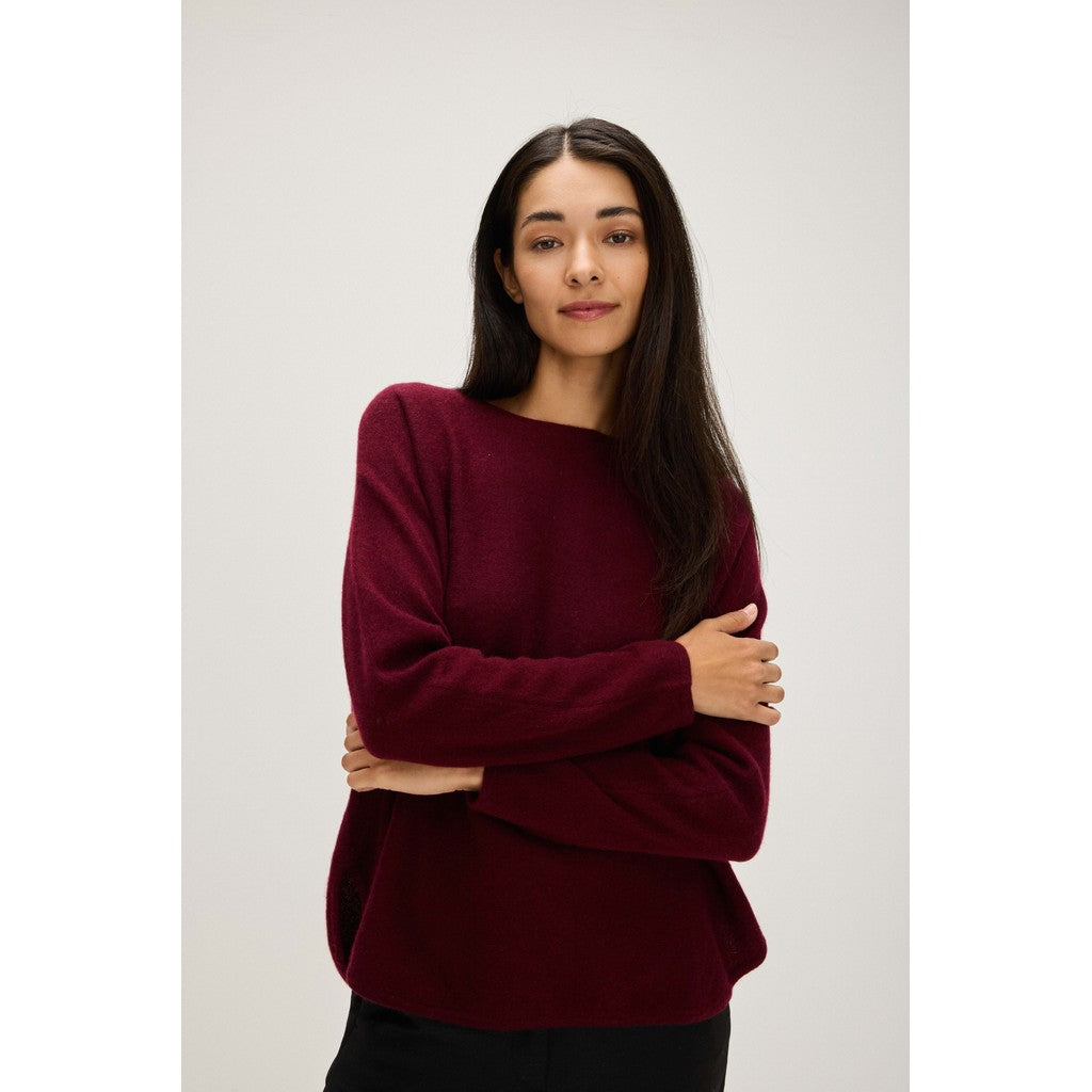 Davida Curved Sweater Sweaters Mulberry Red