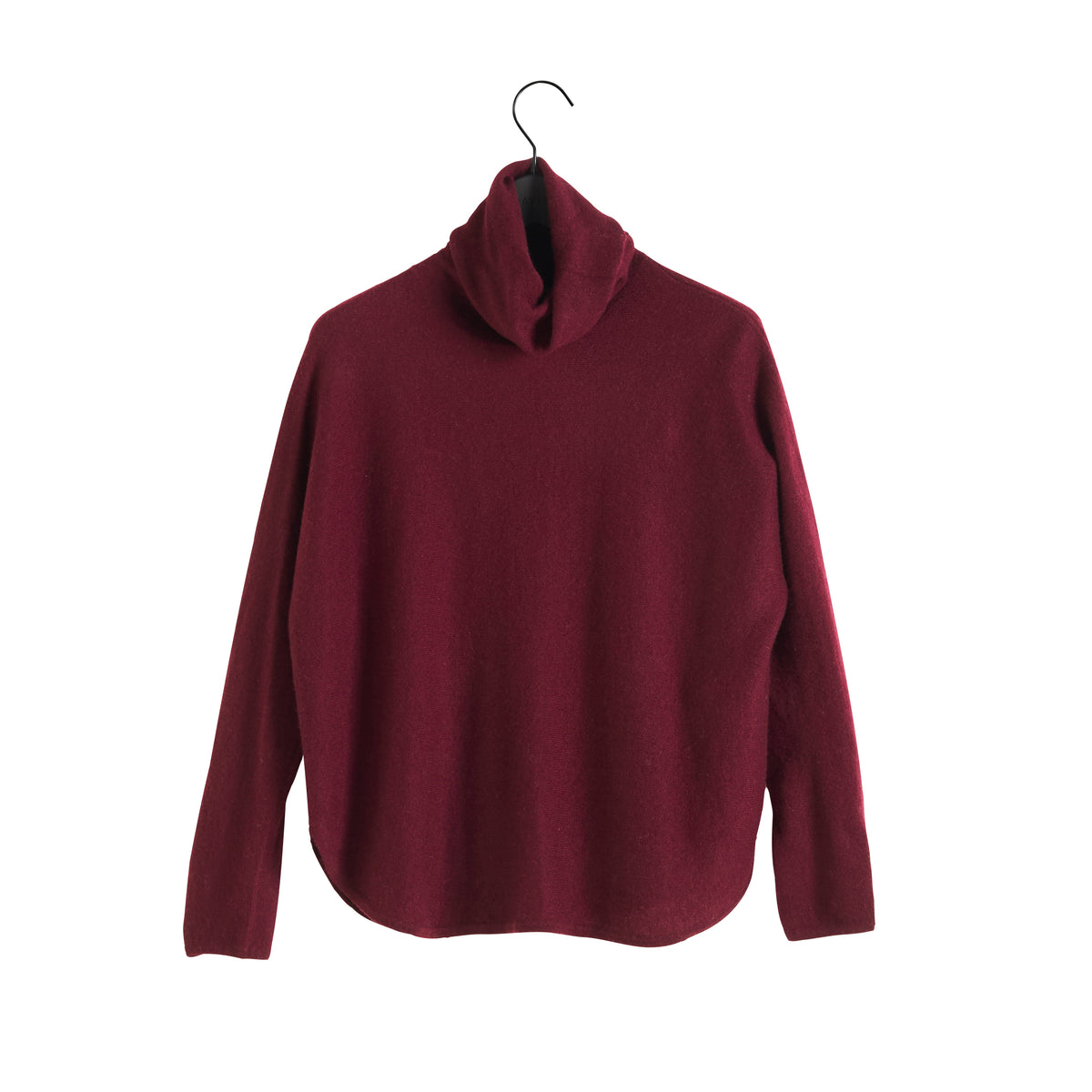 Davida Curved Turtleneck Sweaters Mulberry Red