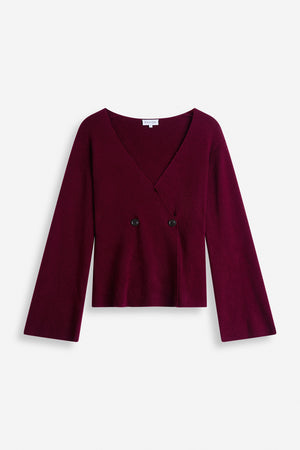Double Breasted Jacket - Mulberry Red
