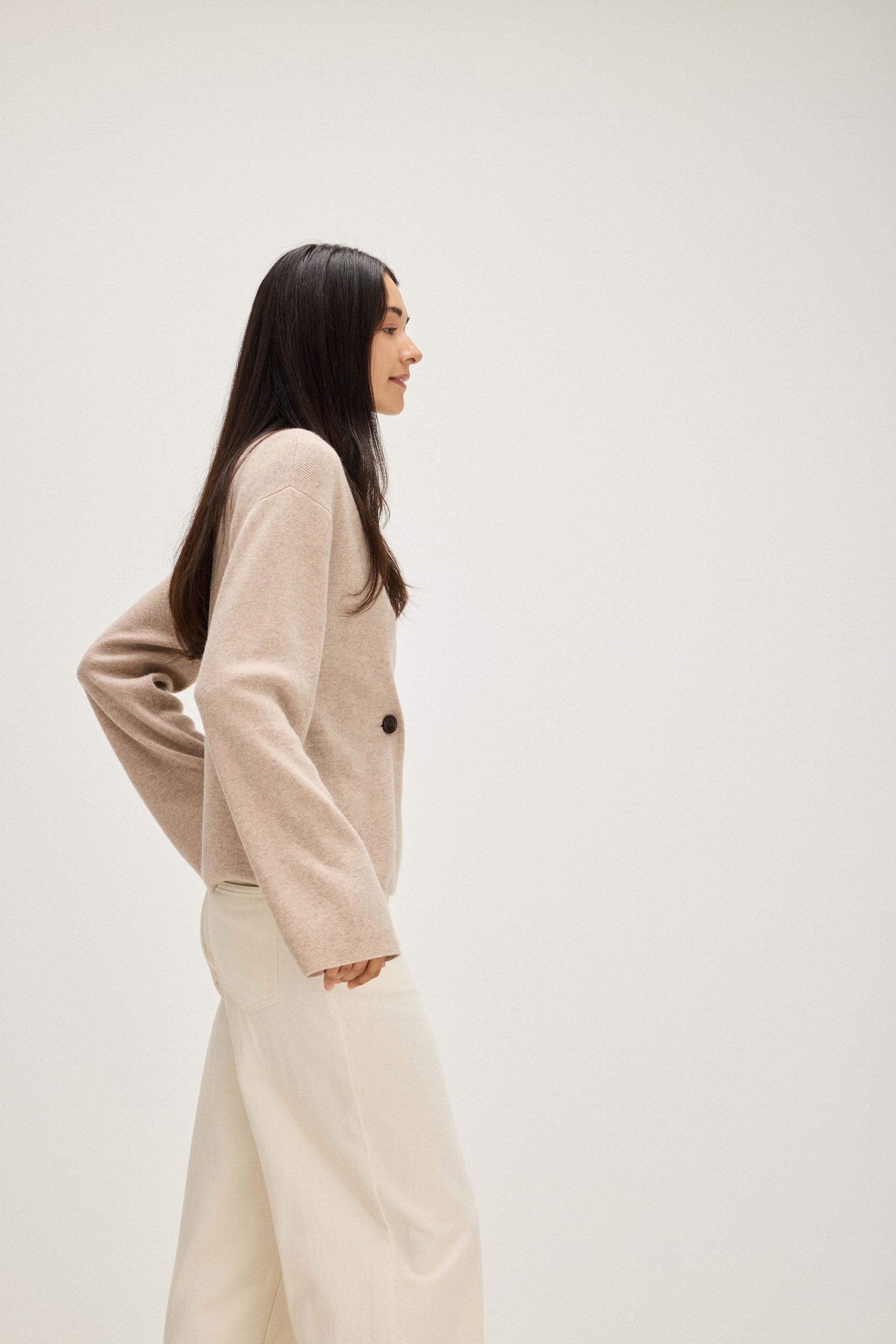 Davida Double Breasted Jacket Sweaters Sand