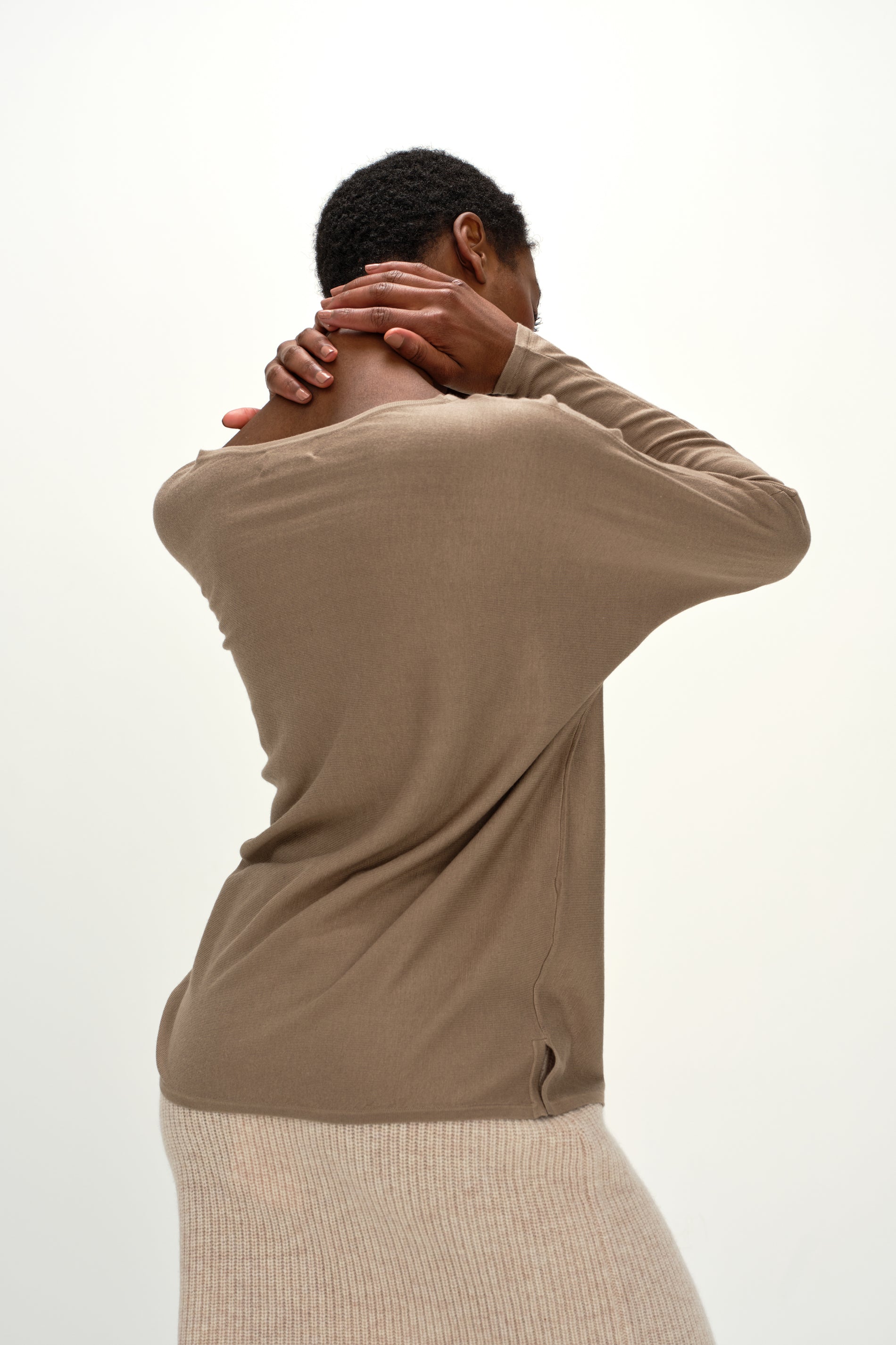 Davida Fine Knit Lady Big Slit Sweater Sweaters Mink