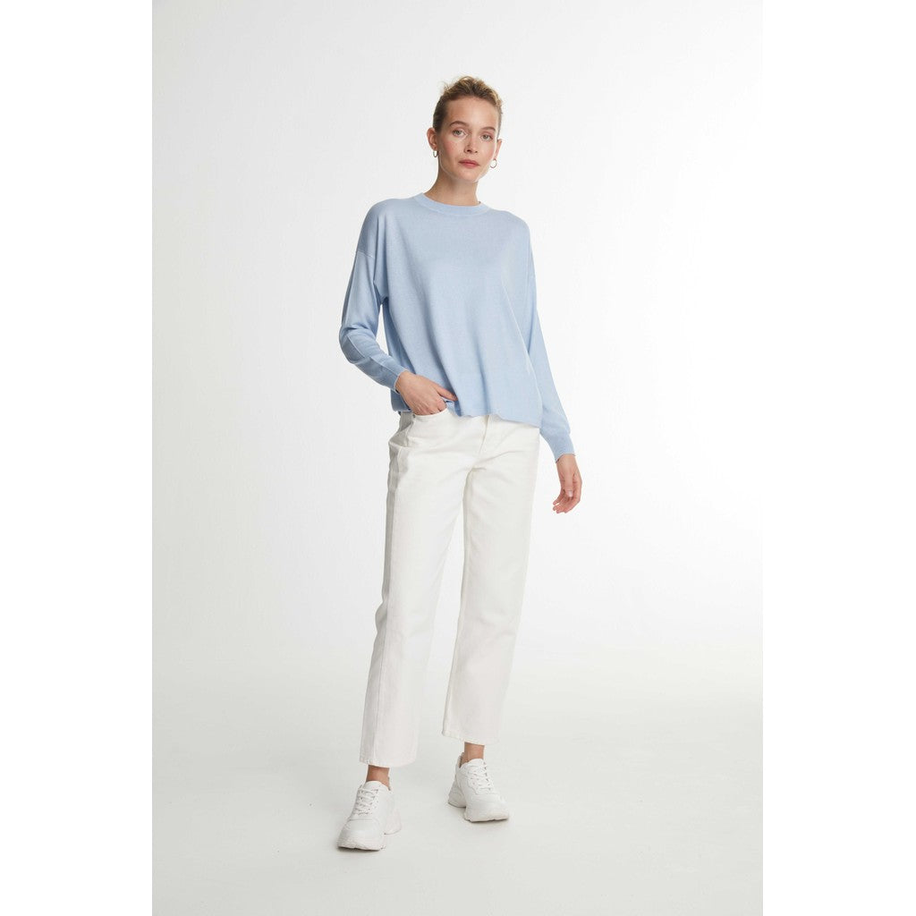Davida Fine Knit Straight Sweater Sweaters Light Blue