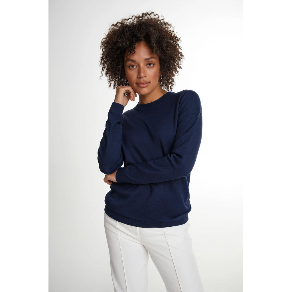 Davida Fine Knit Straight Sweater Sweaters Navy