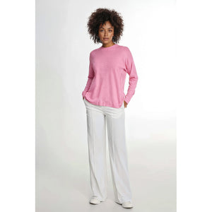Fine Knit Straight Sweater - Rose Pink