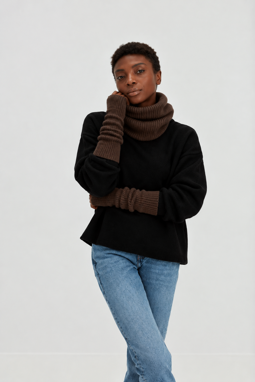 Davida Fingerless Gloves Gloves Cacao