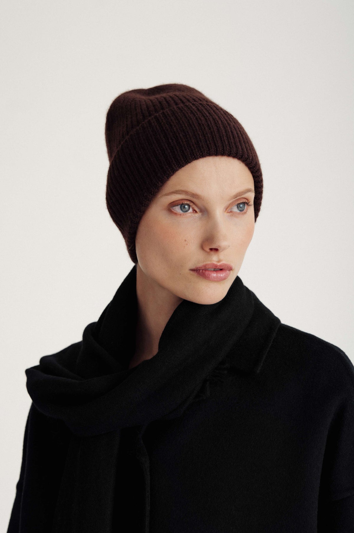 Davida Fold Rib Cap Hat Dark Chocolate