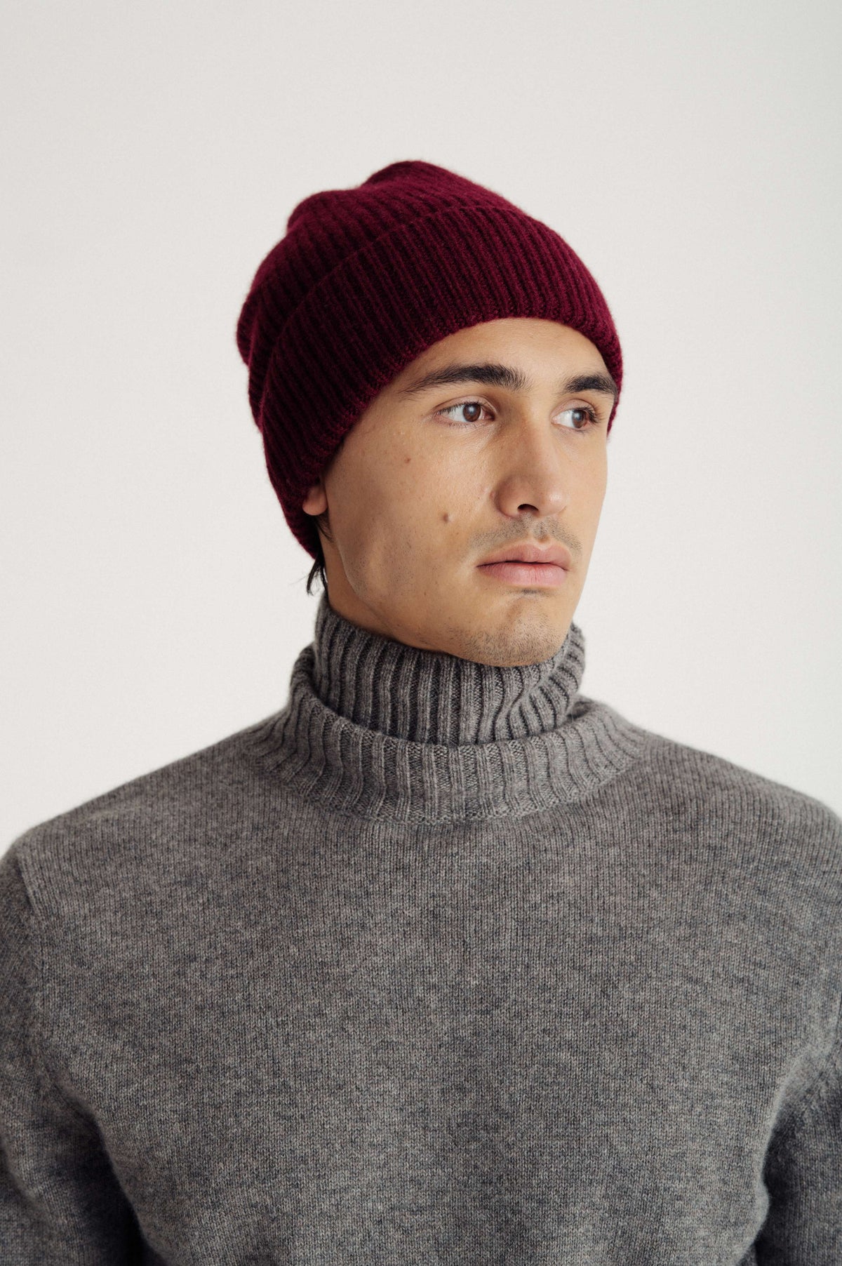 Davida Fold Rib Cap Hat Mulberry Red