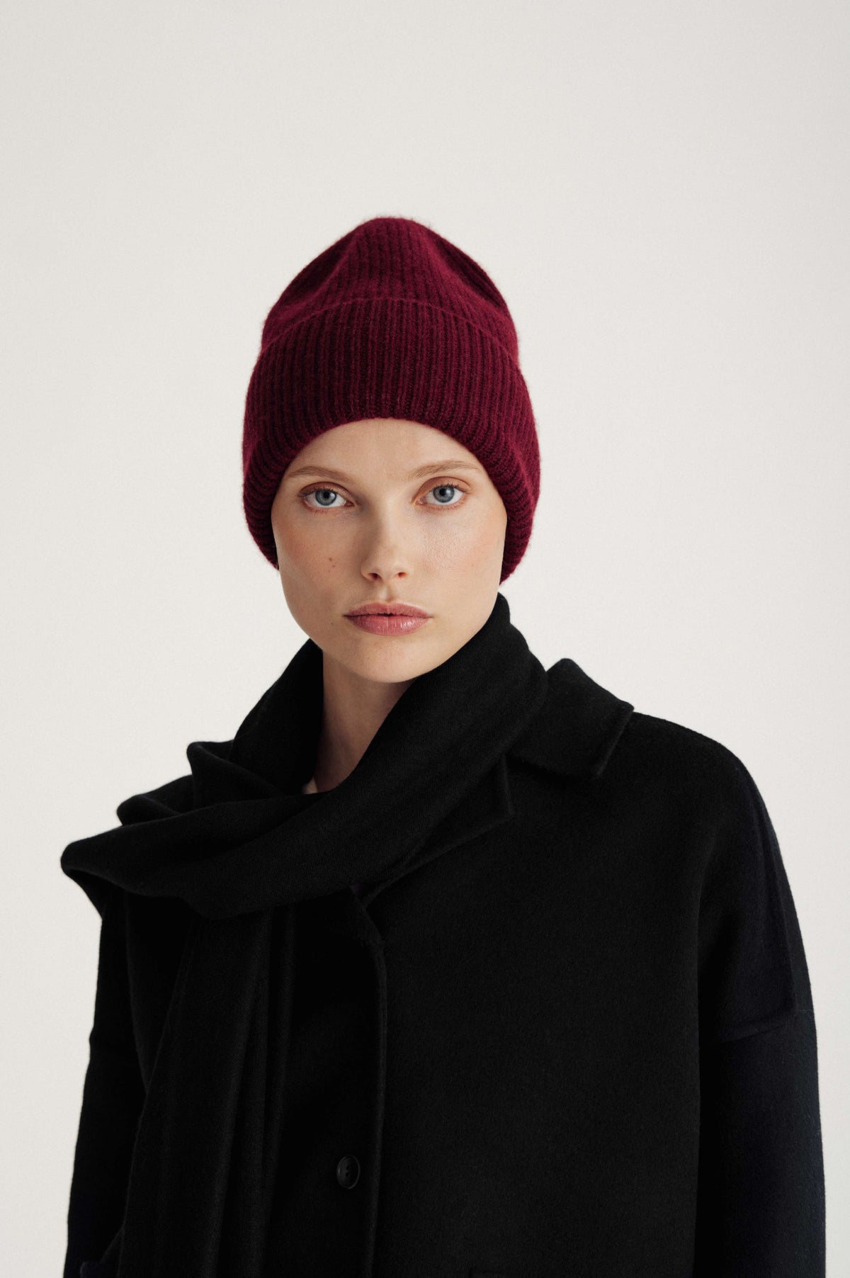 Davida Fold Rib Cap Hat Mulberry Red