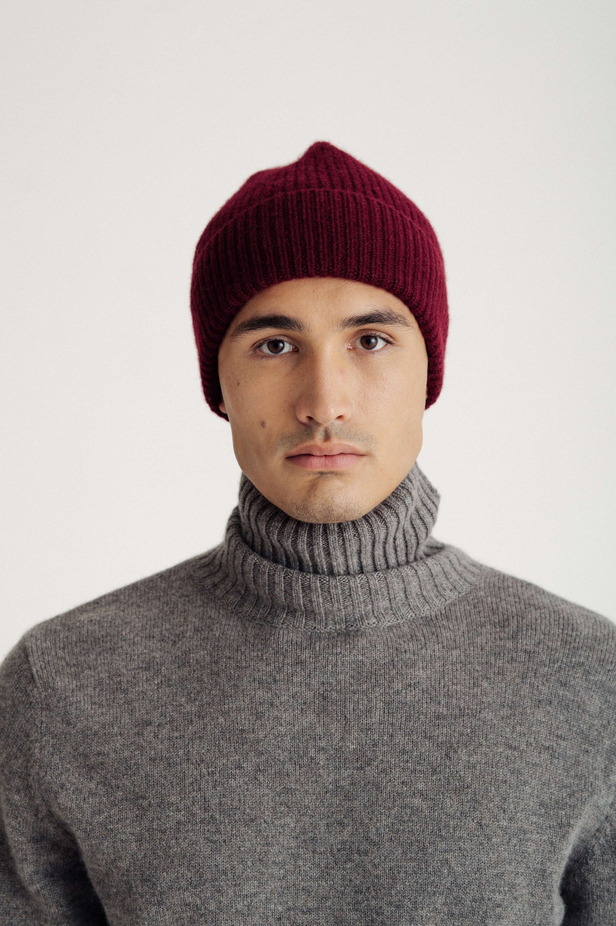 Davida Fold Rib Cap Hat Mulberry Red