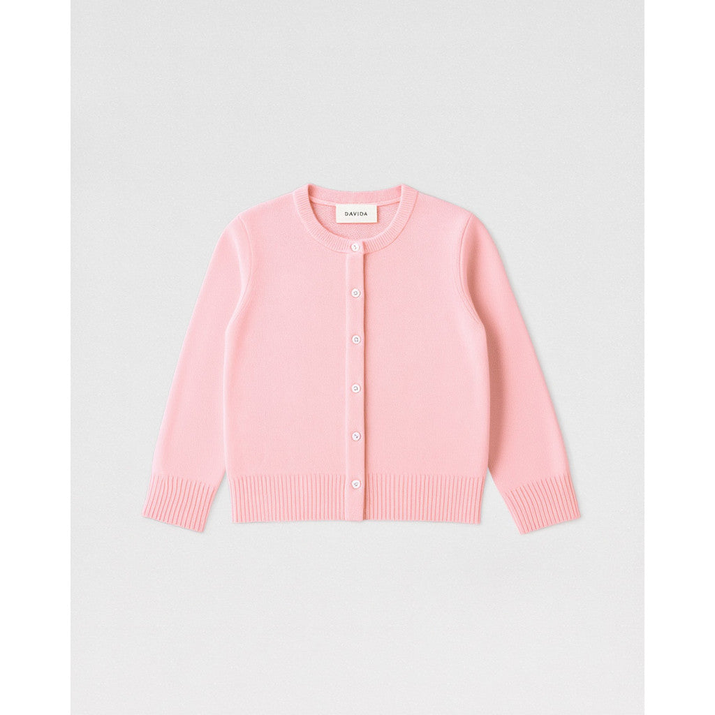 Davida Long Sleeve Boxy Cardigan Sweaters Pink