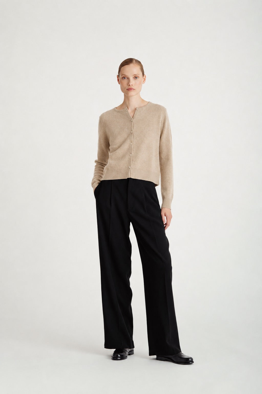 Davida Long Sleeve Boxy Cardigan Sweaters Sand