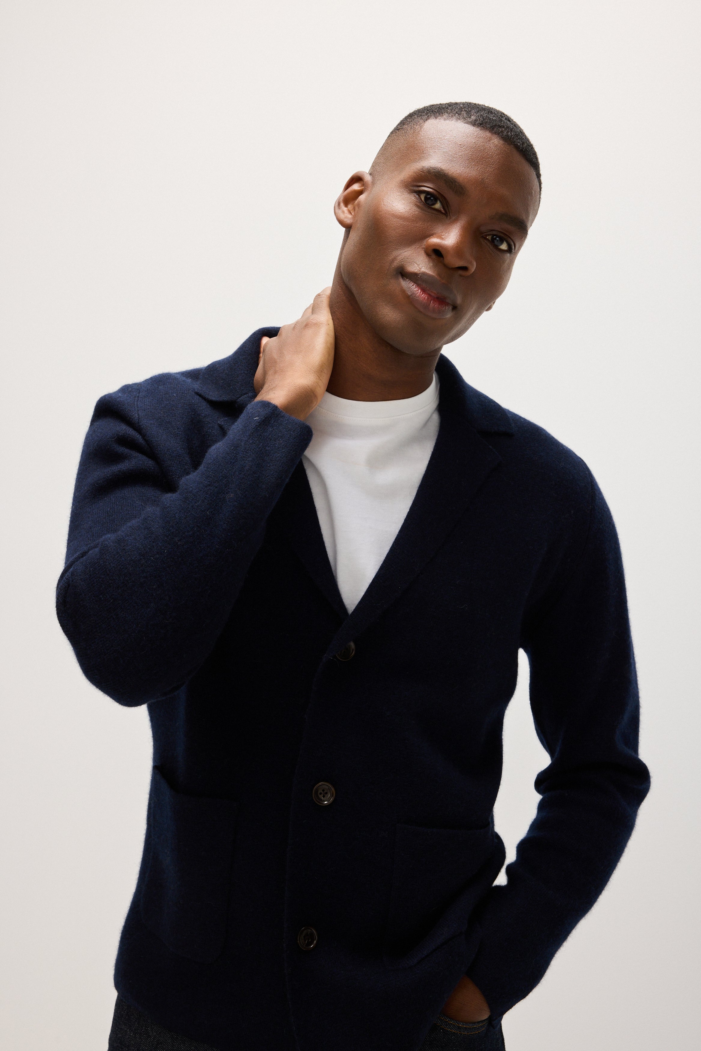 Man Blazer - Cardigans - Navy – Davida Cashmere