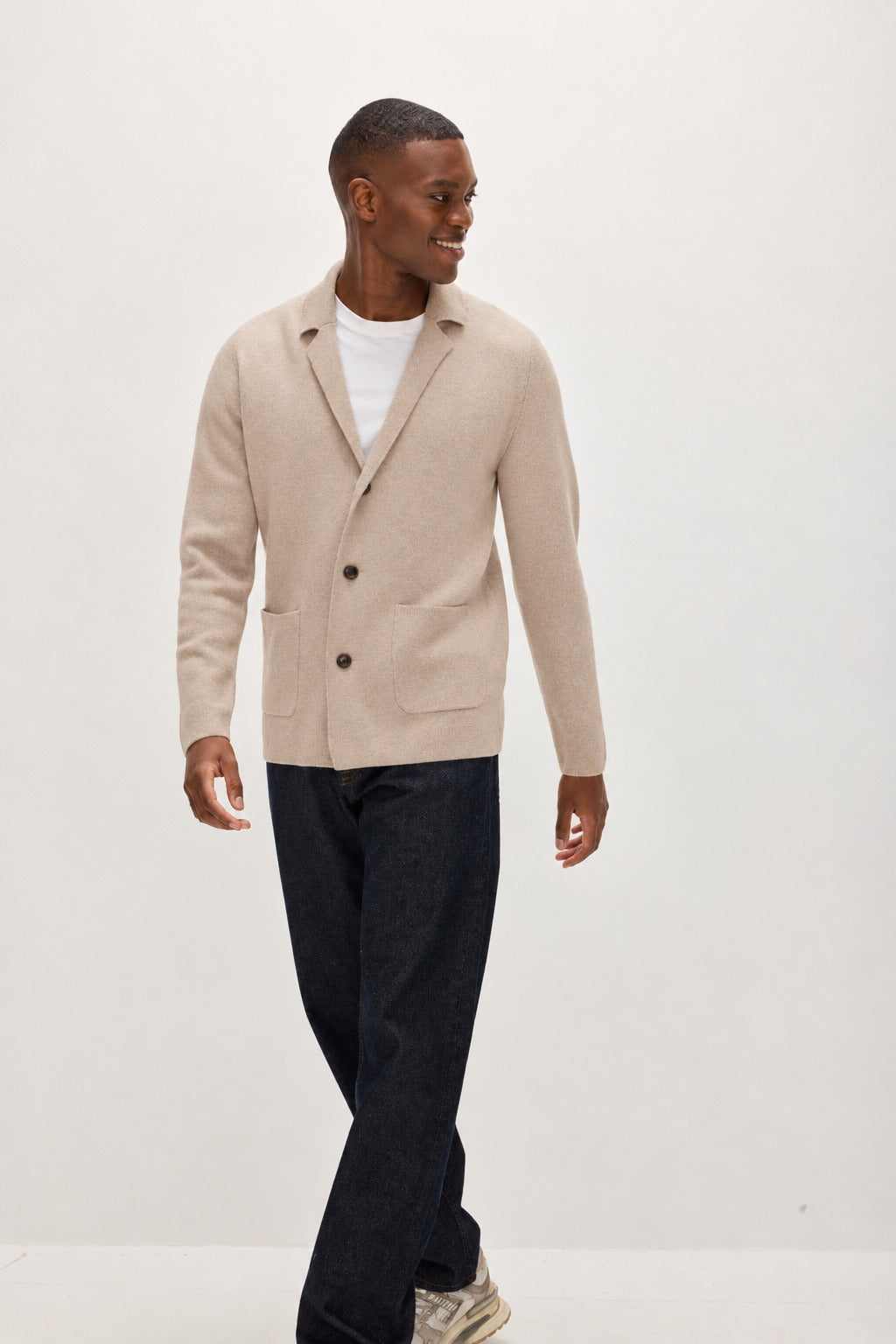 Davida Man Blazer Cardigans Sand